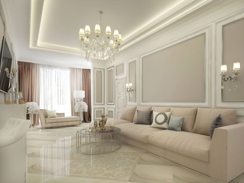 Living room neoclassic ivory