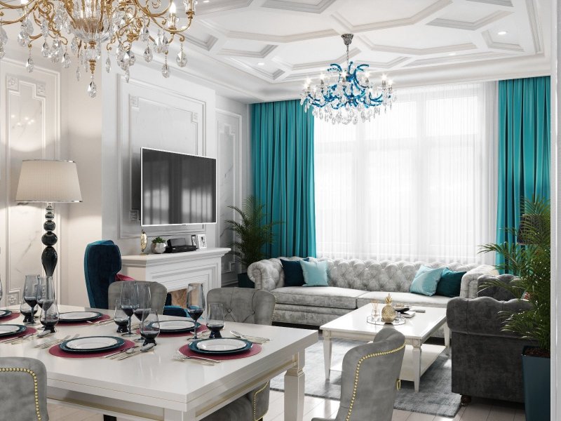 Tiffany's neoclassic living room