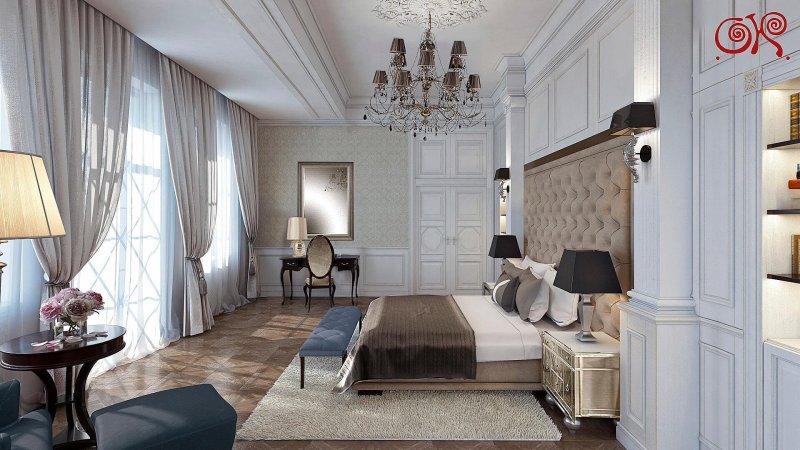 Neoclassic style bedroom interior