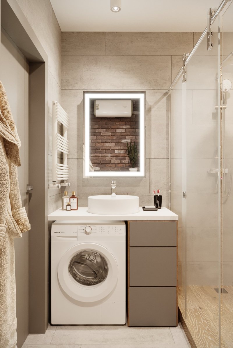 Bathroom with a washing machine