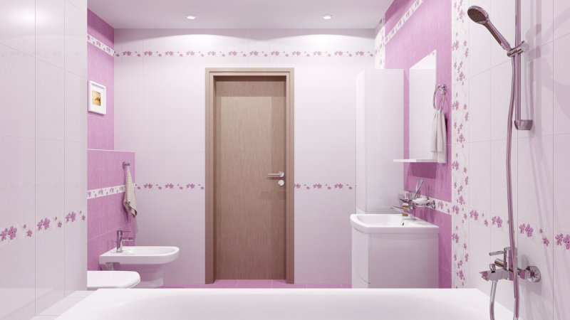 Pink tile for bathroom