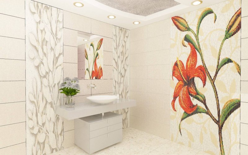 Mosaic bathroom panel