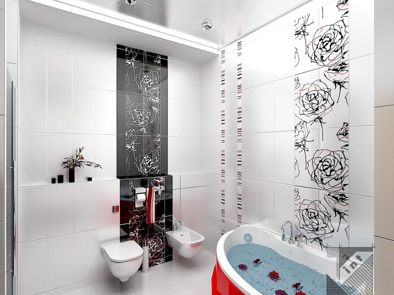 Black white bathroom