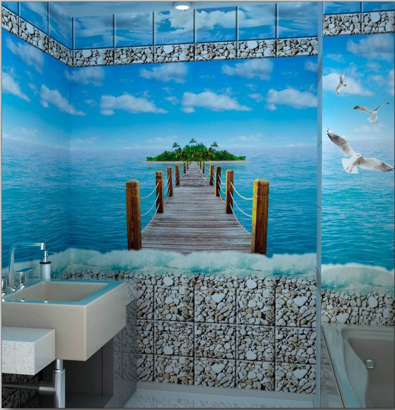 Tile bathroom panel