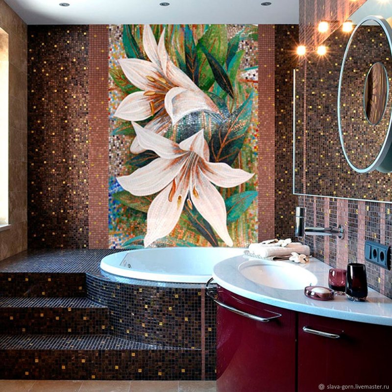 Mosaic bathroom panel