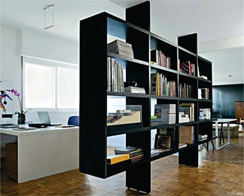 Book racks in the interior