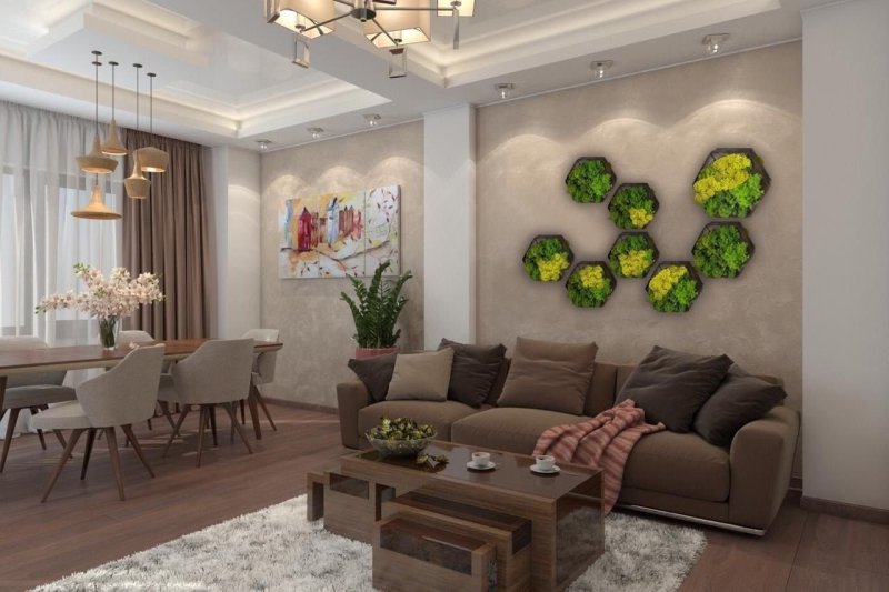 Eco -style in the interior of the living room