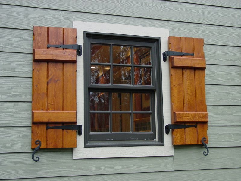 Shutters on the windows for a summer residence