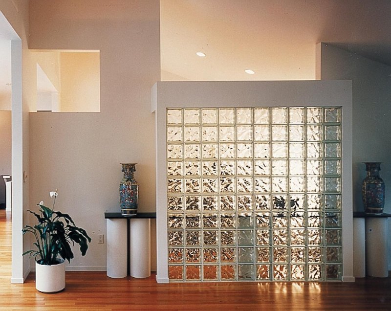 Glass blocks in a modern interior