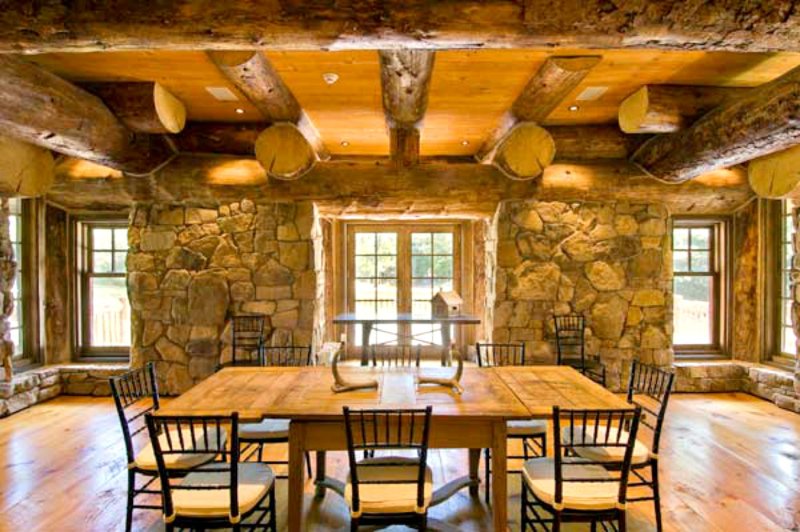 Interior rustic style shawl dining room