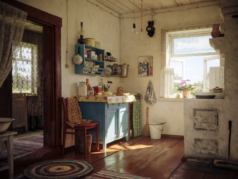 Kitchen in the old village house