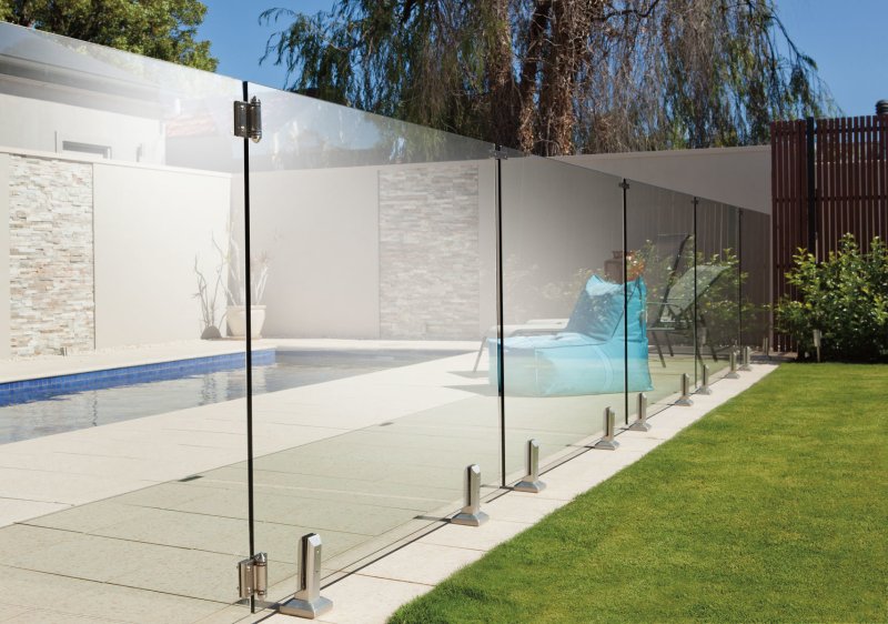 Glass fence of the pool