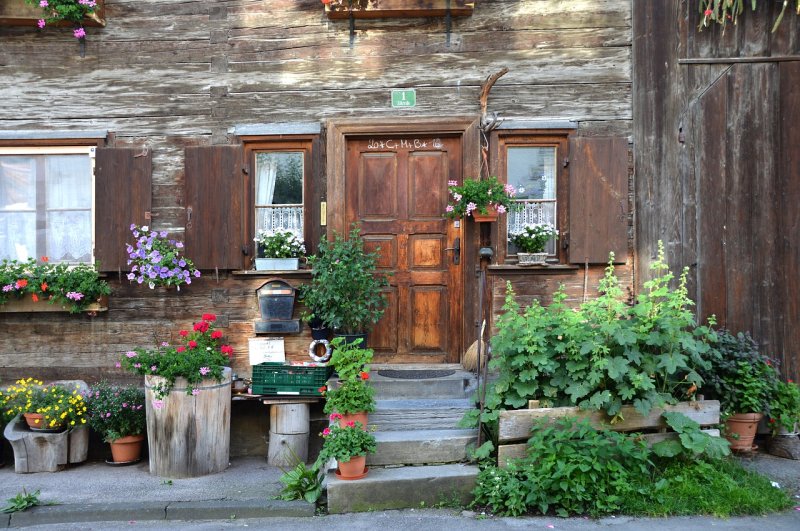 The courtyard of the village house