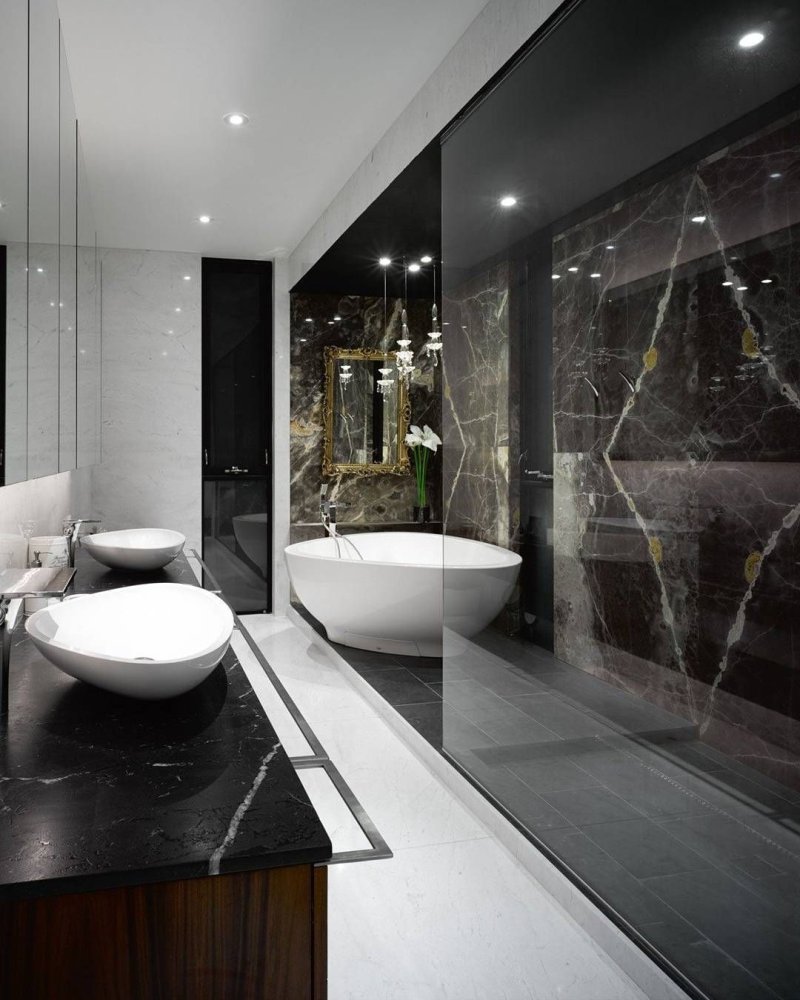 Black -style bathroom