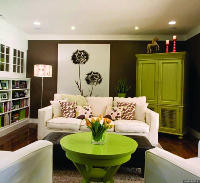 Interior in olive color