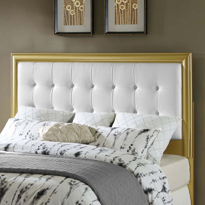 Bed with a beautiful headboard