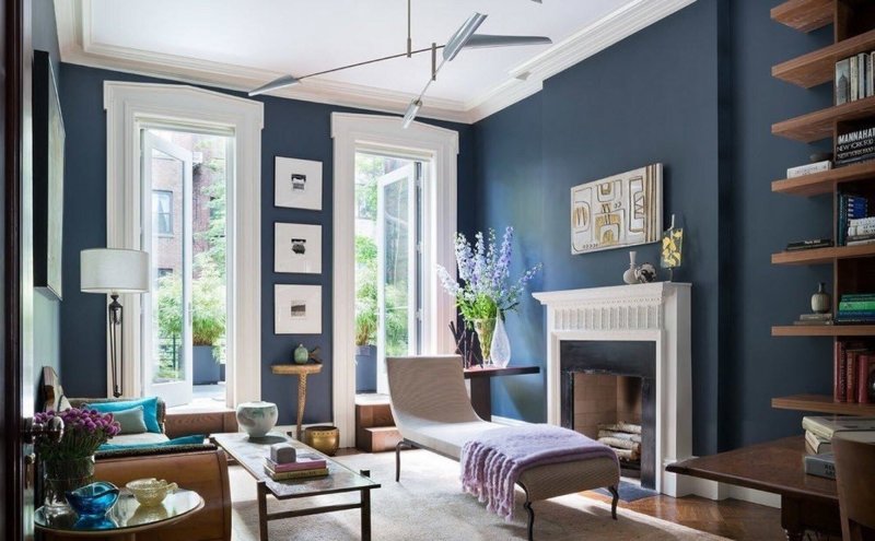 Interior in gray blue tones