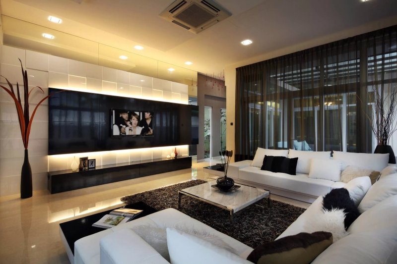 The interior of the living room is modern