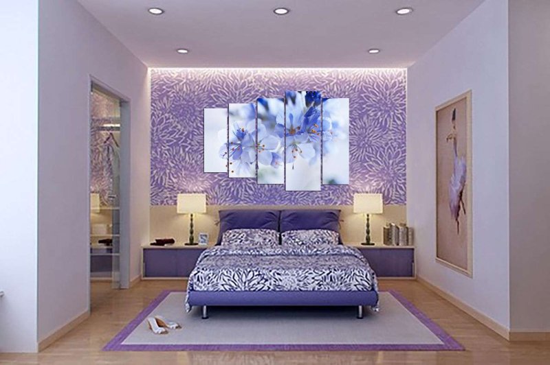 Violet bedroom design