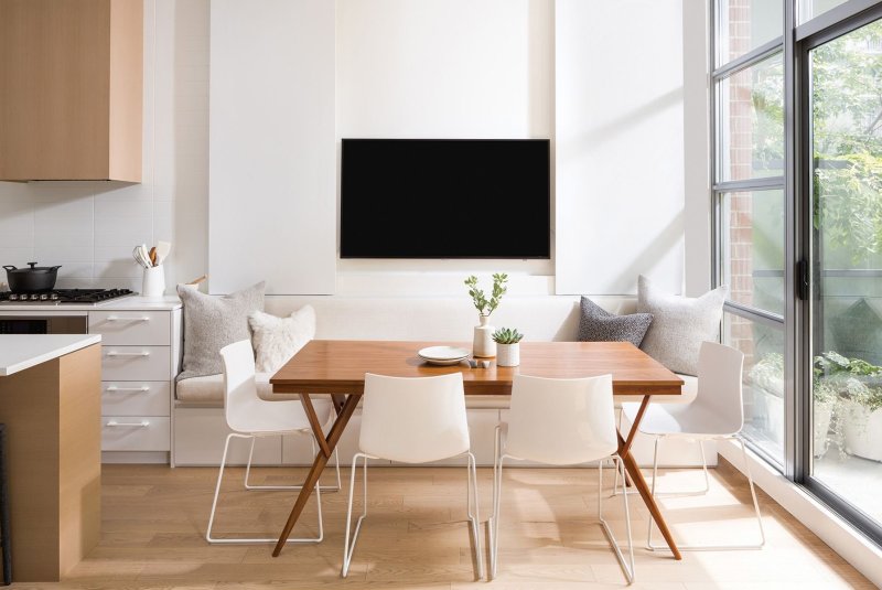 TV in the interior of the kitchen