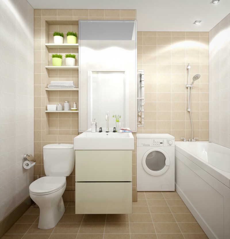 Small combined bathroom design