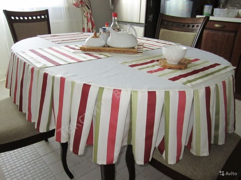 Striped tablecloth