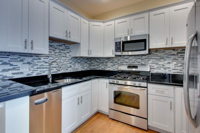 White hob in the interior of the kitchen