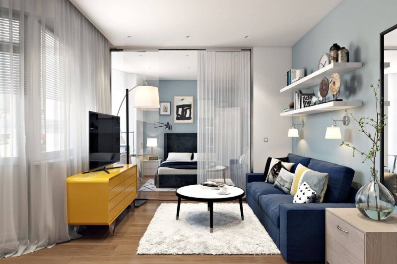 The interior of the studio apartment