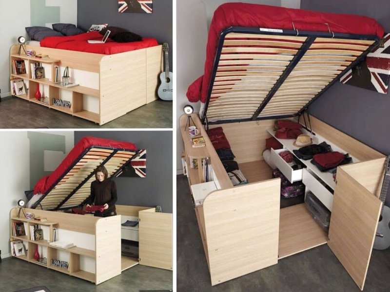 Bed with a place for storage