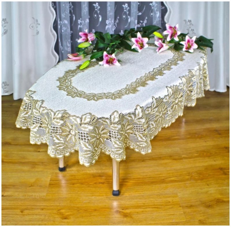 Oval tablecloth 250x150 haft