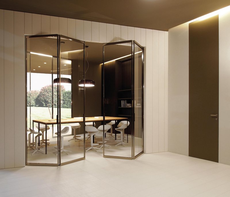 Sliding glass partitions