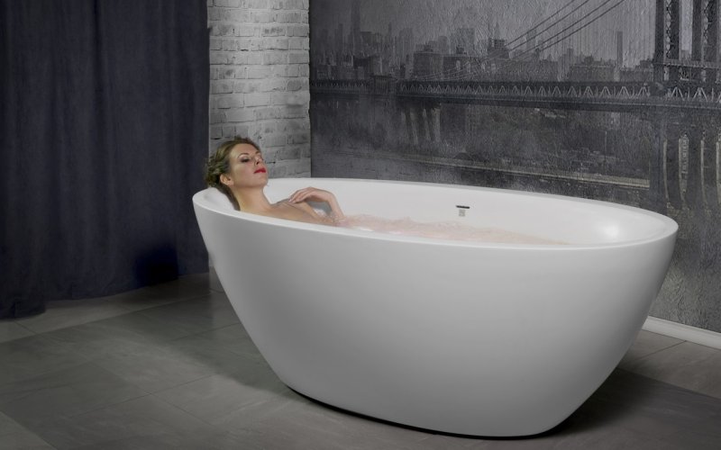 Separate -as -Purpose Bath Asty Julia 1690x780mm Gray Art Kamen