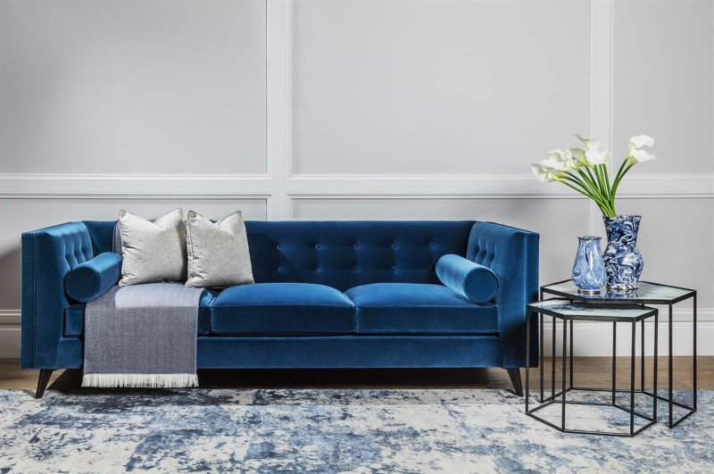 Blue sofa in the interior