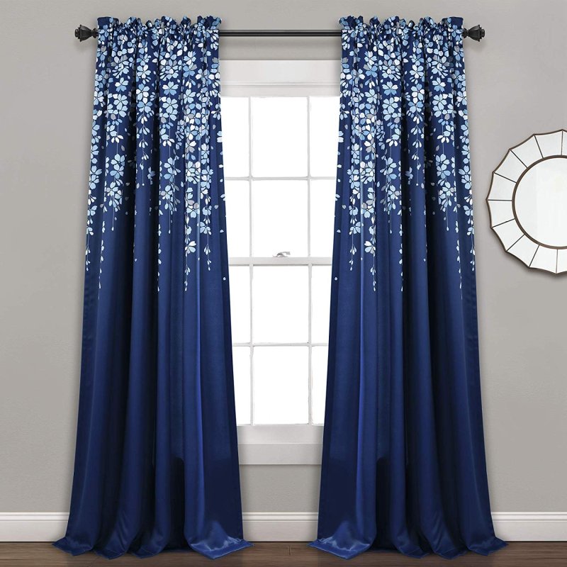 Dark blue curtains