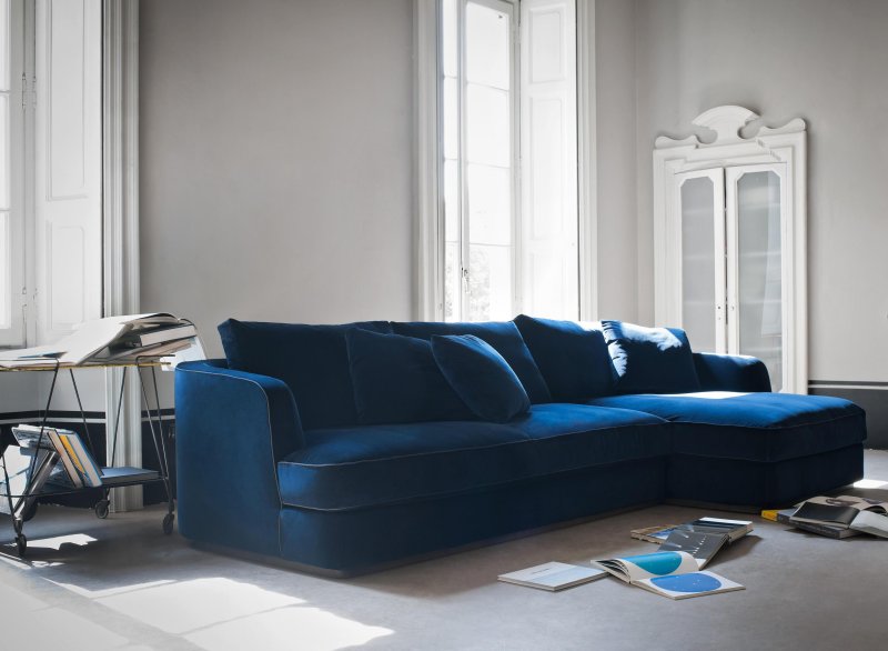 Blue sofa in the interior