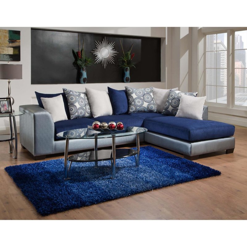 Blue sofa in the interior