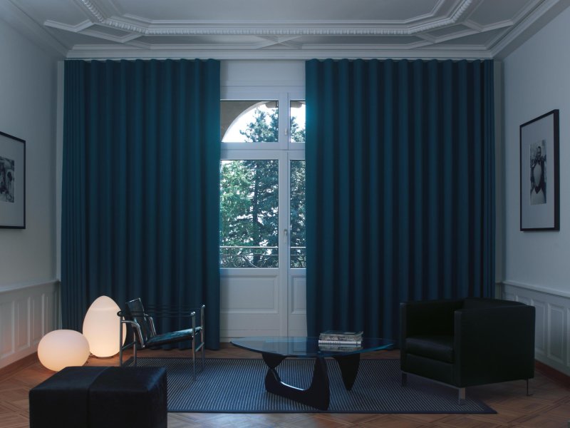 Dark blue curtains