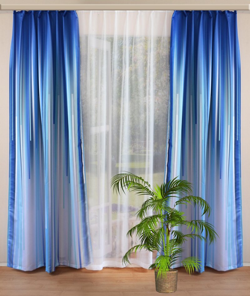 Blue curtains