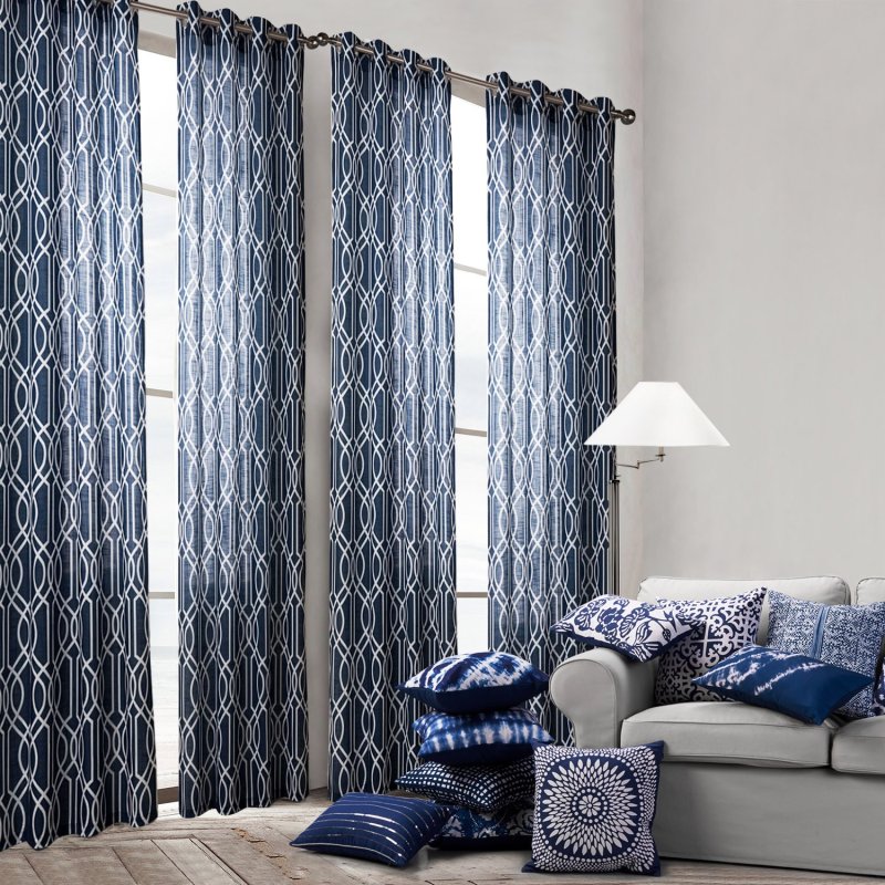 Gray blue curtains