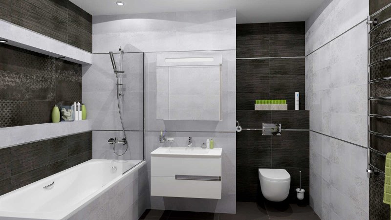 Gray white bathroom