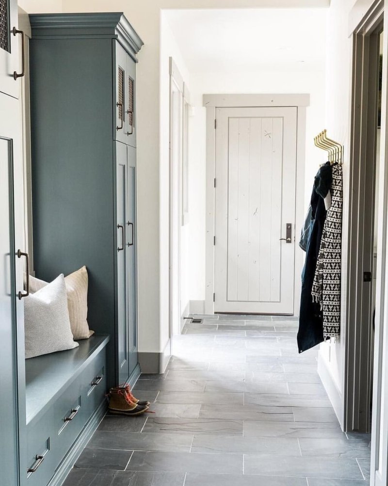 Gray hallway design