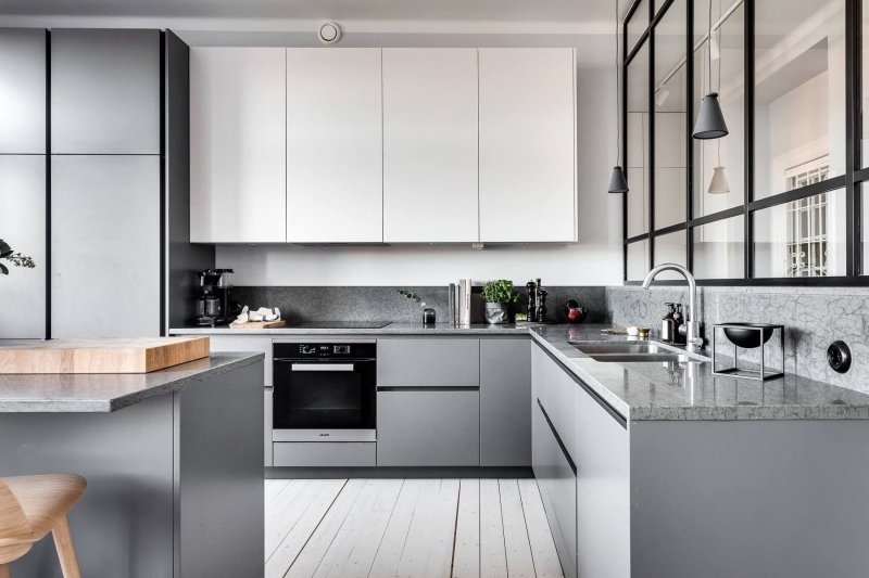 Gray kitchen in a modern style