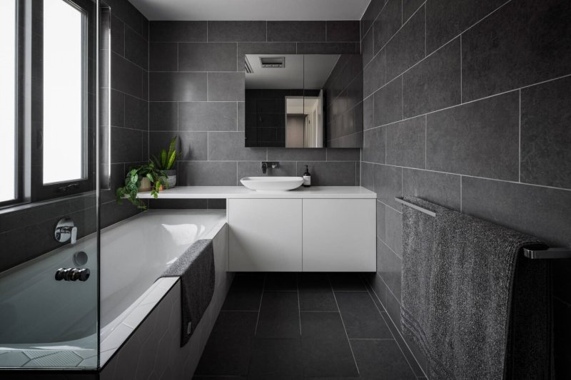 Gray bathroom design