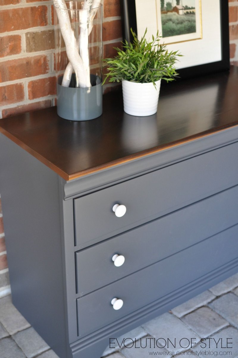 Gray dresser in the interior