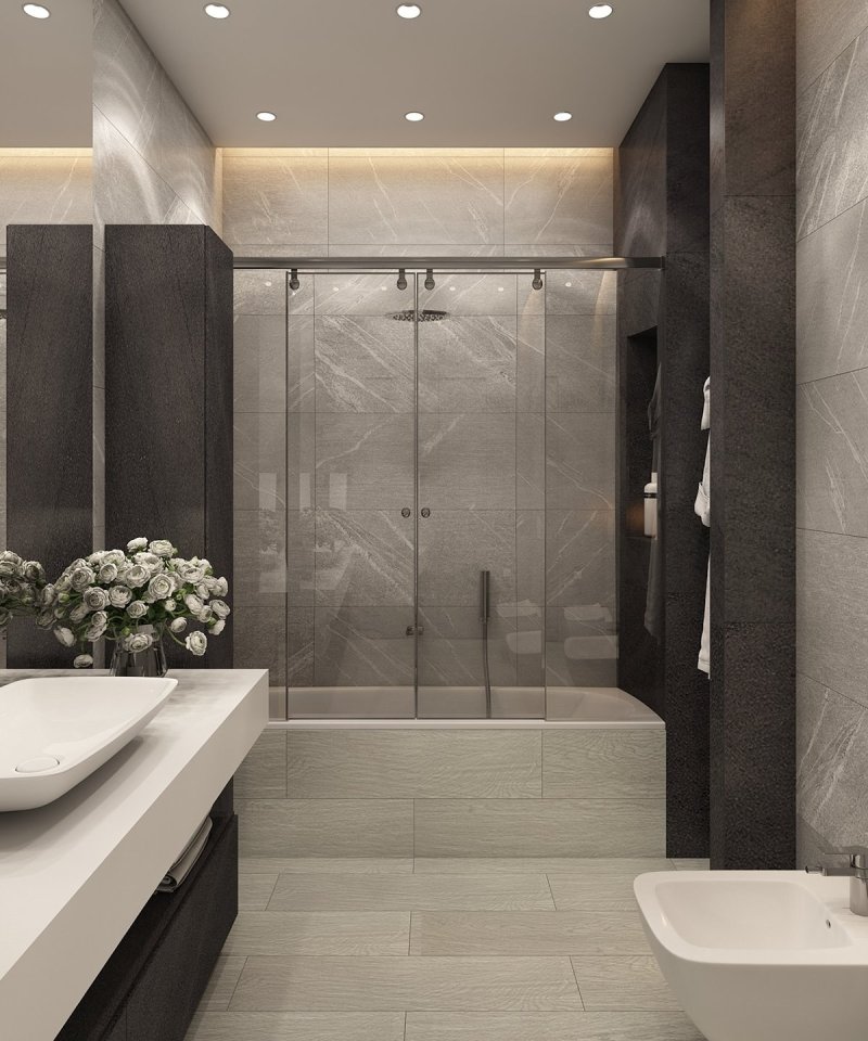 Bathroom design in gray