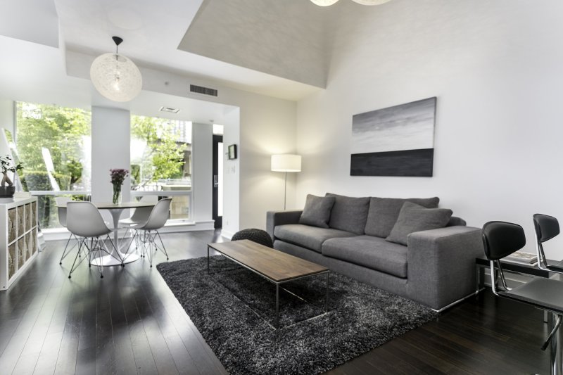 House interior in gray tones