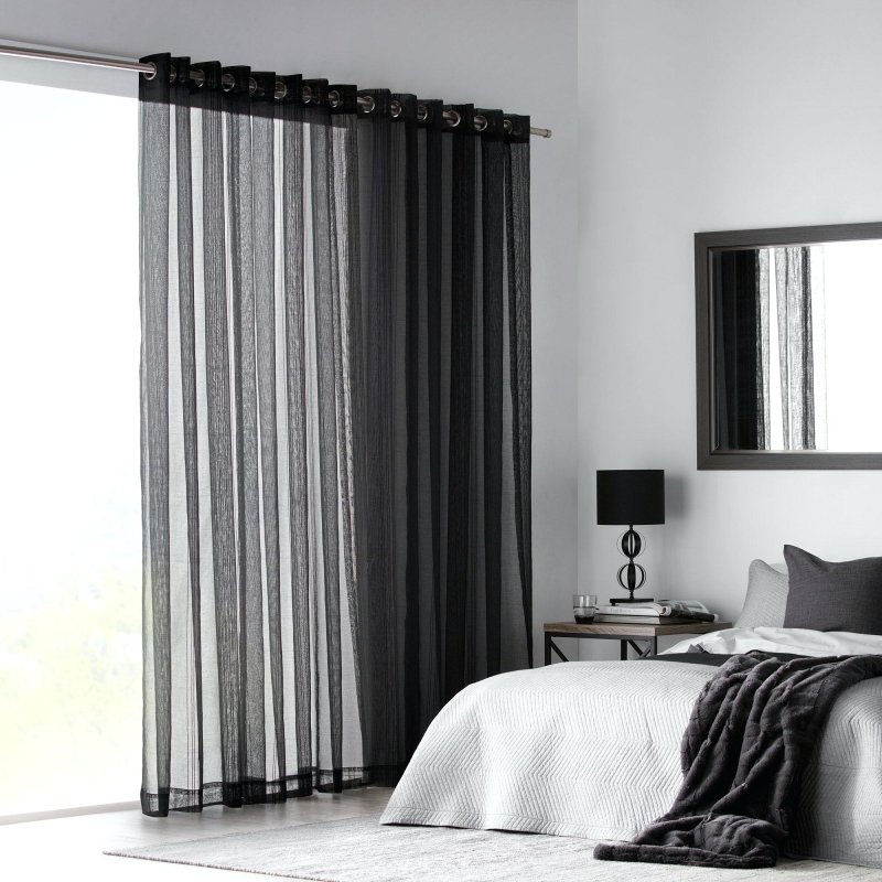 Gray curtains in the interior