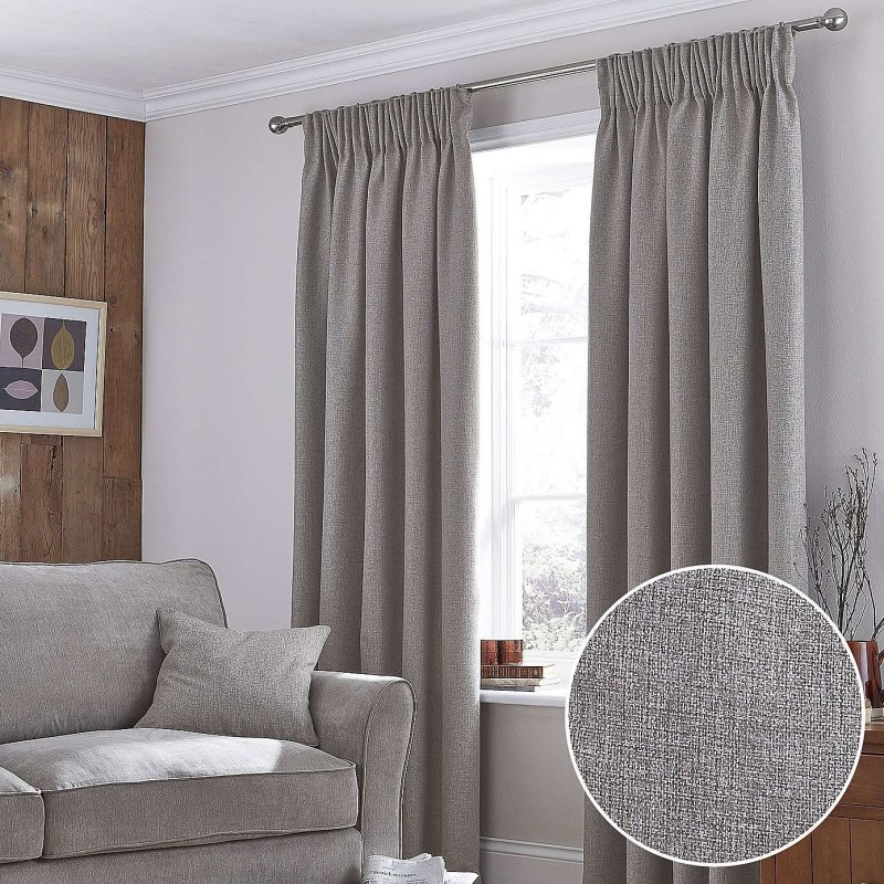 Gray curtains in the interior