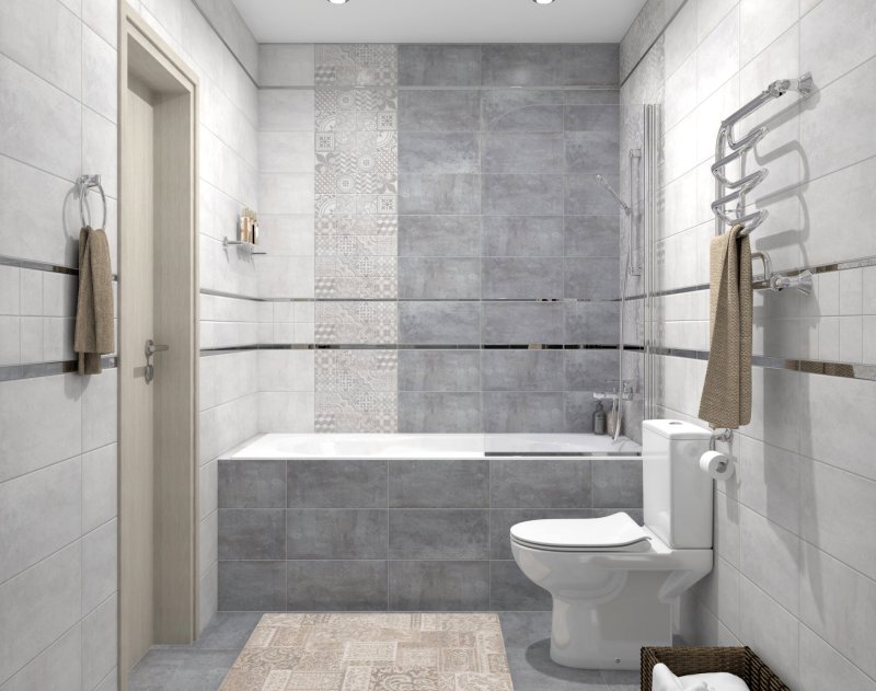 Bath a gray tile