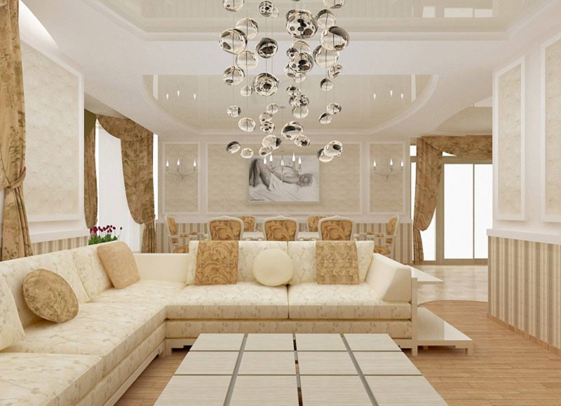 Living room in light colors